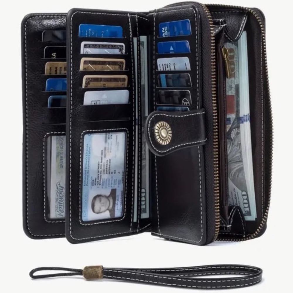 RFID Tri-Fold Wristlet Wallet - Picture 5 of 11